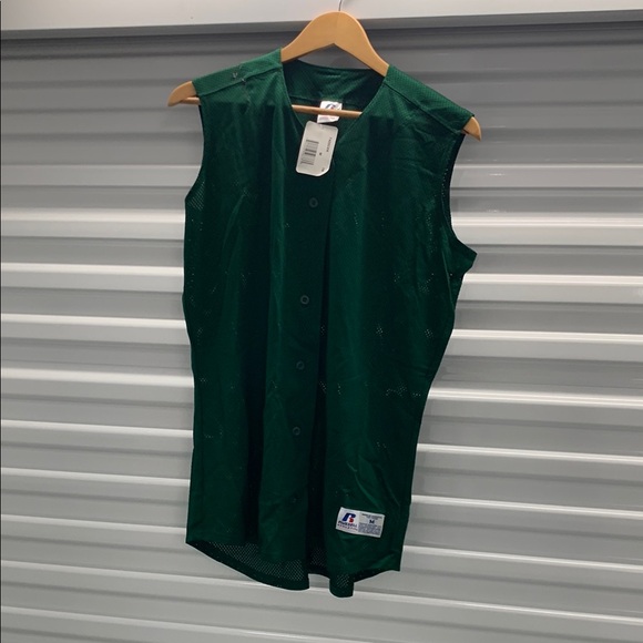 Russell Athletic Green Mesh Jersey - Picture 1 of 9